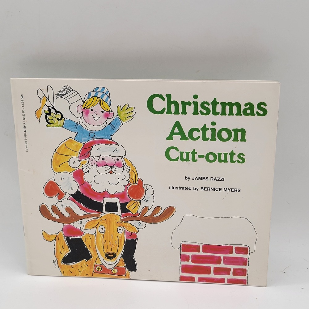 James Razzi Christmas Action Cut-outs Paperback 1981 Scholastic Vintage Good